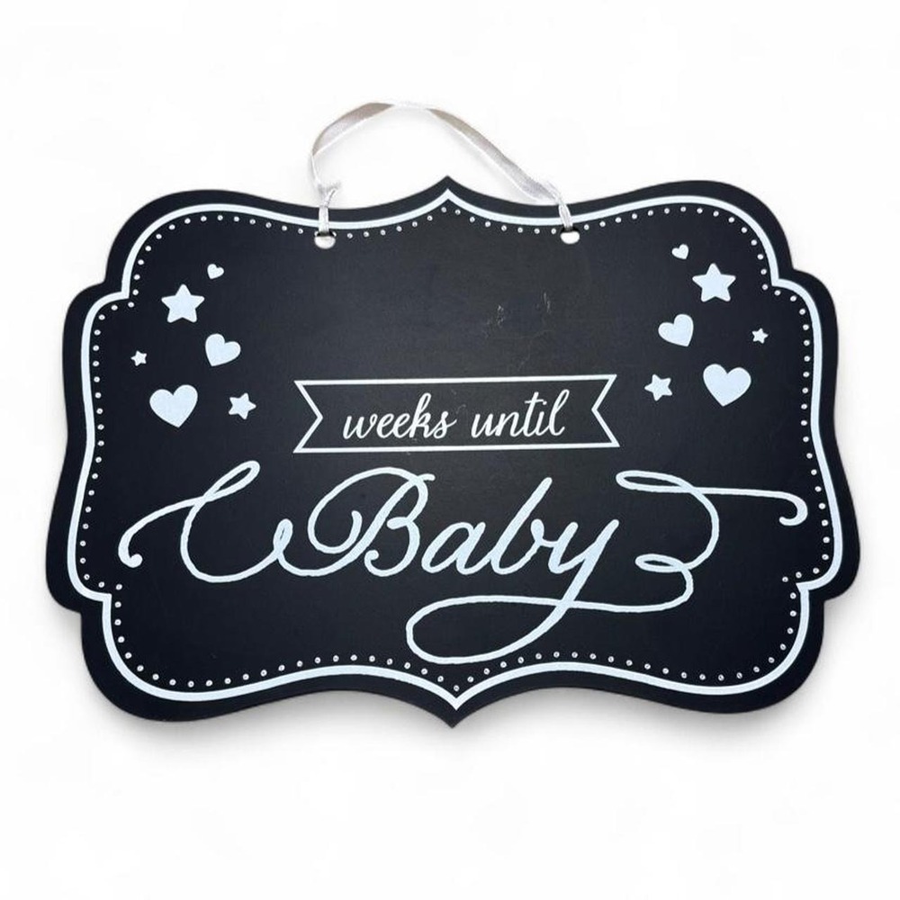 Weeks Until Baby Countdown Chalkboard Sign Maternity Photo Prop Baby Shower